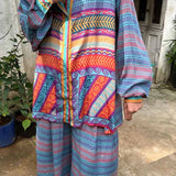 Upcycled Silk Saree Shirt and Pants Set